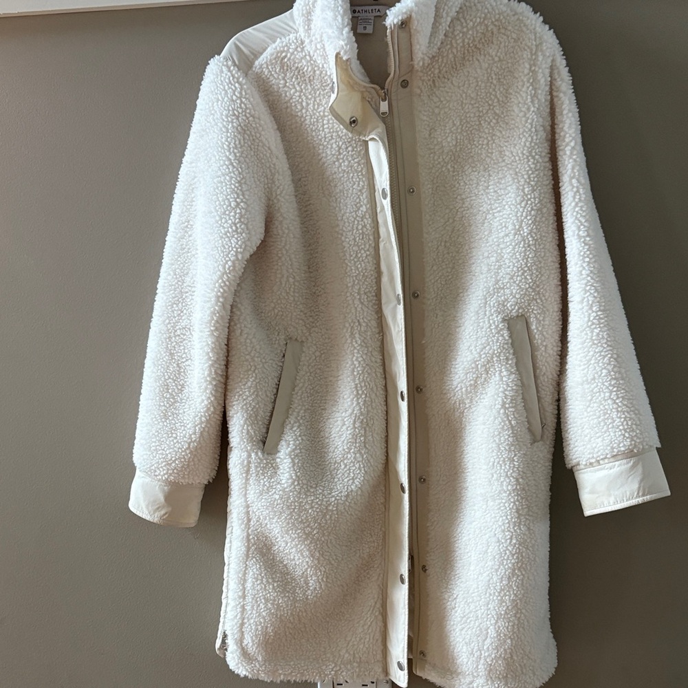 Athleta Cream Teddy Jacket